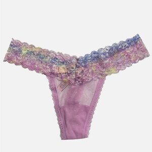 Victoria's Secret Purple and Pink Lace Thong